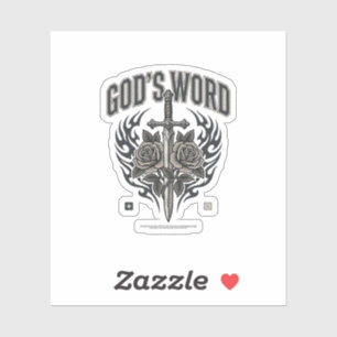 God's Word Zwaard & Rozen Vintage Christelijk Sticker