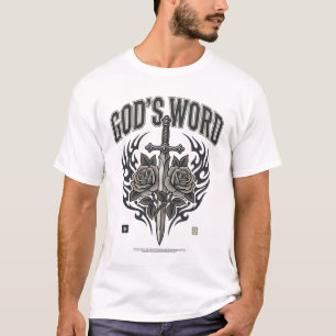 God's Word Zwaard & Rozen Vintage Christelijk T-shirt