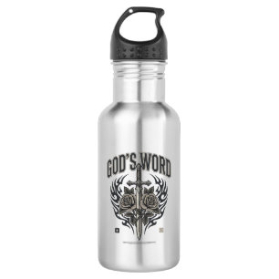 God's Word Zwaard & Rozen Vintage Christelijk Waterfles