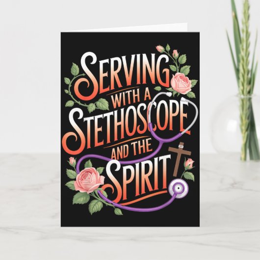 God's Work In Scrubs Jesus Faith God Cna Christian Kaart (Voorkant)