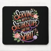 God's Work In Scrubs Jesus Faith God Cna Christian Muismat (Voorkant)