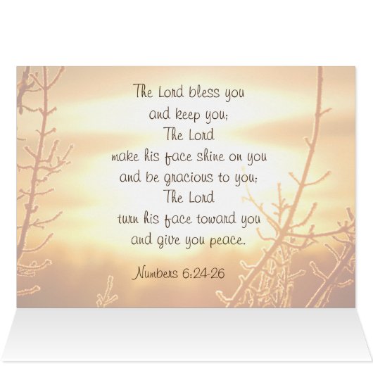 Gods zegen, Numeri 6:24-26 Bijbelse Kaart (Binnen Horizontaal (Boven))