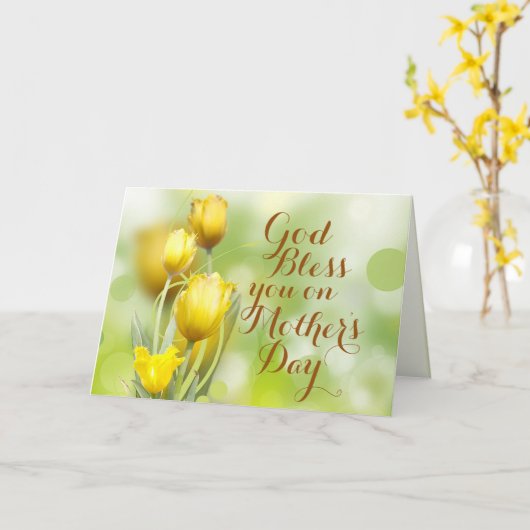 Gods zegen op Moederdag, Bijbelverse Kaart (Gele Bloem)