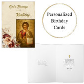 Gods zegen Verjaardag Orthodoxe icoon Christus Kaart