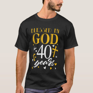 Gods zegen voor 40 jaar oude Mannen van 40 jaar T-shirt