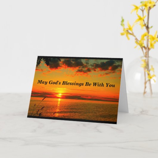 God's zegeningen zijn bij je Baptismkaart Kaart (Gele Bloem)