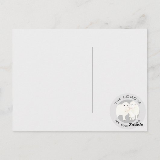 Godsdienst De Heer is mijn Shepherd Psalm 23 Briefkaart (Achterkant)