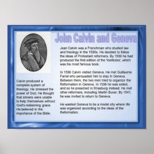 Godsdienst, Geschiedenis, Hervorming John Calvin Poster