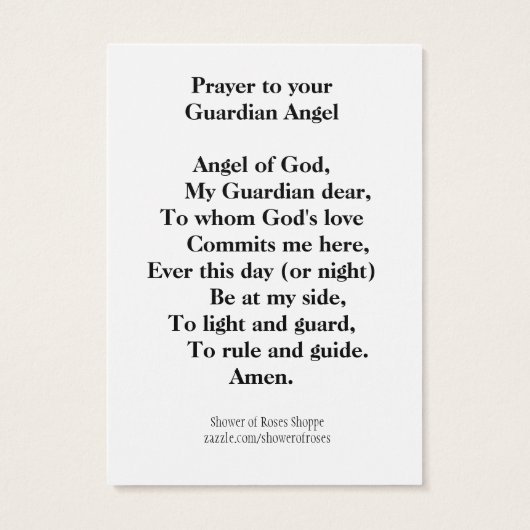Godsdienst Guardian Angel Heilige Kaart (Achterkant)