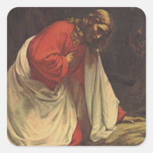  godsdienst Jezus Christus Garden van Gethsemane Vierkante Sticker