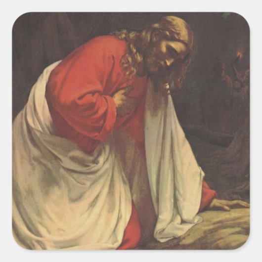  godsdienst Jezus Christus Garden van Gethsemane Vierkante Sticker (Voorkant)