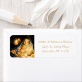 Godsdienst Jezus, Mary & Angels kerstlabel Etiket (Insitu)