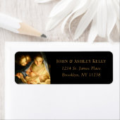 Godsdienst Jezus, Mary & Angels Kerstmis Etiket (Insitu)