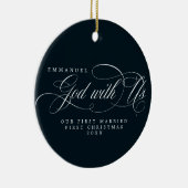 Godsdienst met ons Foto 1 gehuwde Kerstmis Keramisch Ornament (Rechts)