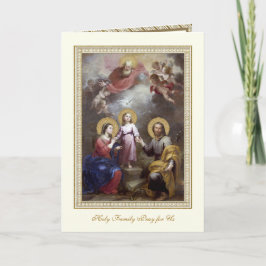 Godsdienstbare Heilige Familie Drie Hart gebed Kaart