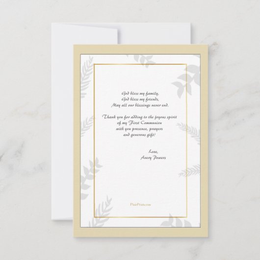 Godsdienstdank - Gouduitnodiging Kaart (Achterkant)