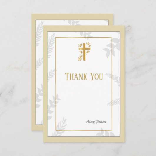 Godsdienstdank - Gouduitnodiging Kaart (Voorkant / Achterkant)