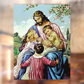 Godsdienstelijk afbeelding van Jezus en Kinderen Raamsticker (Vel 2)