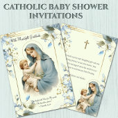 Godsdienstelijk Baby shower Dank u Maria Jezus Bedankkaart