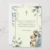 Godsdienstelijk Baby shower Dank u Maria Jezus Bedankkaart (Achterkant)