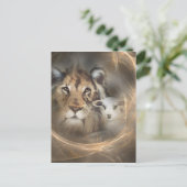 Godsdienstgeschenken Jezus, "leeuwlammeren" voor d Briefkaart (Staand voorkant)