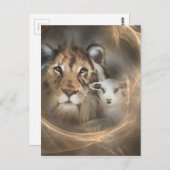 Godsdienstgeschenken Jezus, "leeuwlammeren" voor d Briefkaart (Voorkant / Achterkant)