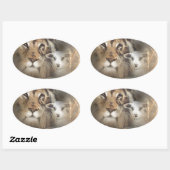 Godsdienstgeschenken Jezus, "leeuwlammeren" voor d Ovale Sticker (Vel)