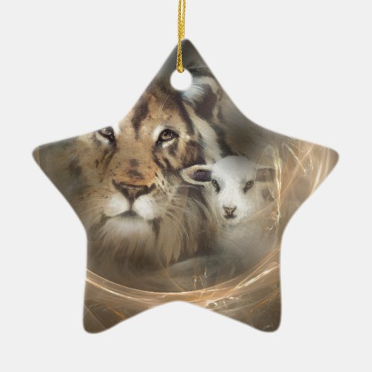 Godsdienstgeschenken Jezus "leeuwlamsgeschenk" voo Keramisch Ornament (Voorkant)