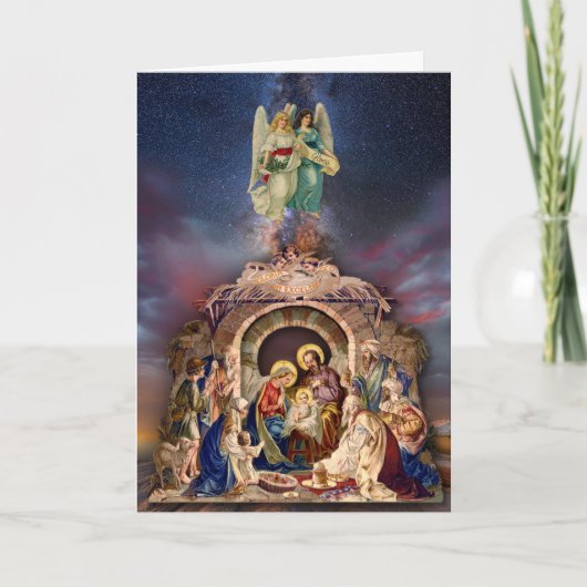 Godsdienstgeschrift Kerstmis Baby Jezus Nativiteit Feestdagen Kaart (Voorkant)