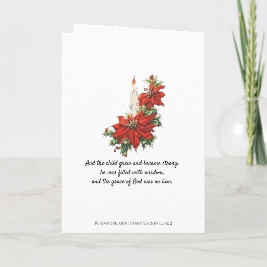 Godsdienstgeschrift Kerstmis Baby Jezus Nativiteit Feestdagen Kaart (Achterkant)