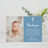 Godsdienstig Christelijk Doop Eerste Communie Bedankkaart (Staand voorkant)