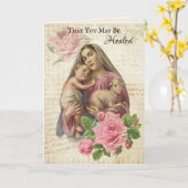 Godsdienstig word goed Maagdelijke Mary Catholic Kaart (Gele Bloem)