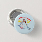 Godsdienstige Button: Jesus Christ Ronde Button 3,2 Cm (Voorkant /achterkant)