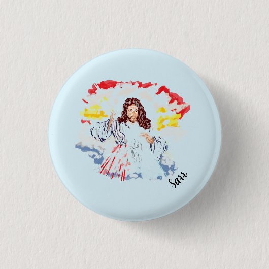 Godsdienstige Button: Jesus Christ Ronde Button 3,2 Cm (Voorkant)