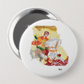 Godsdienstige Button: Saint George Ronde Button 4,0 Cm (Voorkant /achterkant)