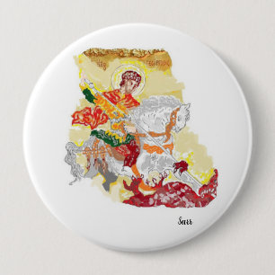 Godsdienstige Button: Saint George Ronde Button 4,0 Cm