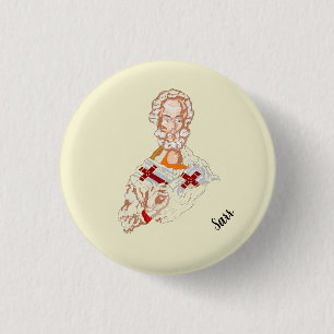 Godsdienstige Button: Sinterklaas Ronde Button 3,2 Cm
