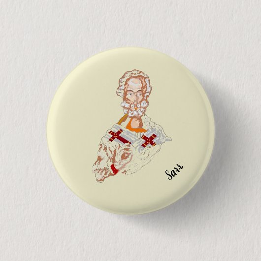Godsdienstige Button: Sinterklaas Ronde Button 3,2 Cm (Voorkant)