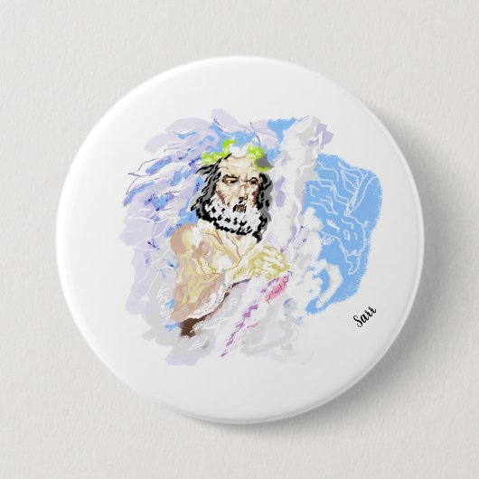 Godsdienstige Buttonnen: Koning der Goden Ronde Button 7,6 Cm (Voorkant)
