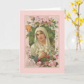 Godsdienstige Gezegende Maagd Maria Bloemen Kaart (Gele Bloem)