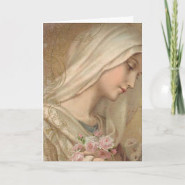 Godsdienstige Gezegende Maagd Maria Bloemen  Kaart