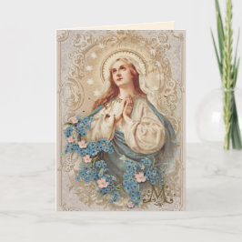 Godsdienstige Gezegende Maagd Maria Bloemen  Kaart
