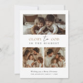 Godsdienstige glorie aan God Heilige Kerstmis Foto Feestdagenkaart (Voorkant)