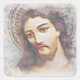  Godsdienstige Jezus Waterverf Vierkante Sticker