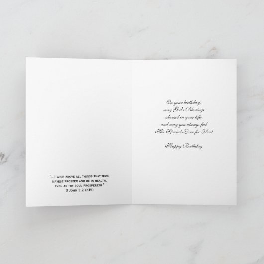 Godsdienstige Kaart Brithday - Kruis & Duif (Binnen)