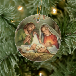 Godsdienstige  kerstfeestdag Jezus Mary  Keramisch Ornament