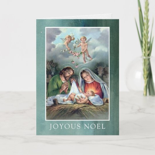 Godsdienstige Kerstkaarten | Joyous Noel Feestdagen Kaart (Voorkant)