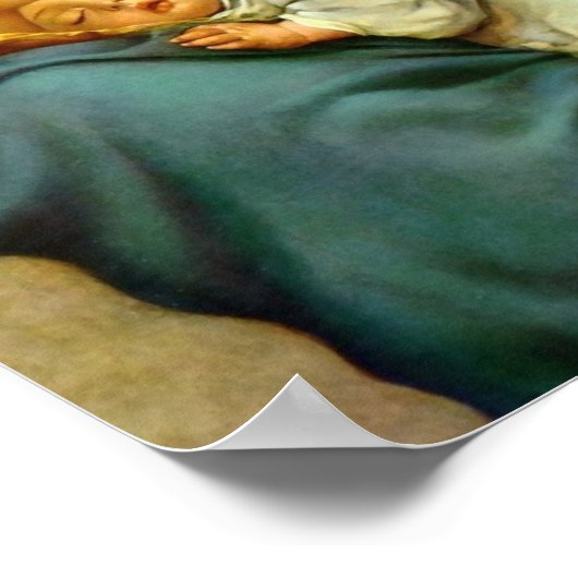 Godsdienstige Kerstmis Maagd Maria Jezus  Poster (Hoek)