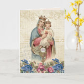 Godsdienstige Moederdag Maagdelijke Mary Jesus Kaart (Gele Bloem)