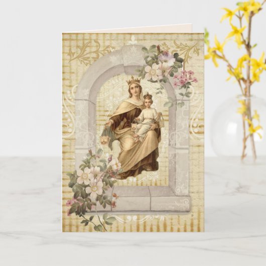 Godsdienstige Moederdag Onze Dame Mount Carmel Kaart (Gele Bloem)